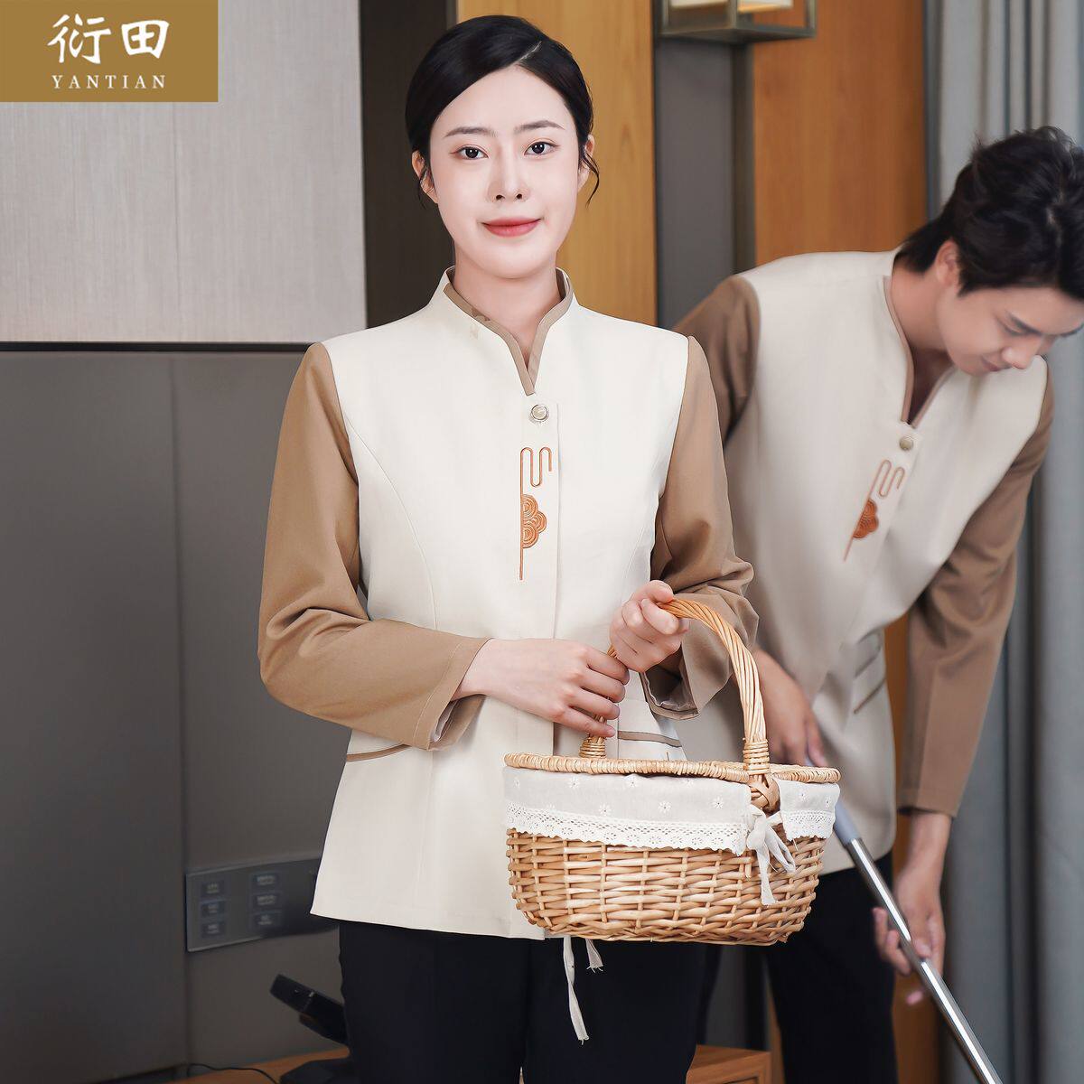 酒店客房工作服宾馆售楼部楼层物业房嫂阿姨清洁保洁服秋冬长袖女