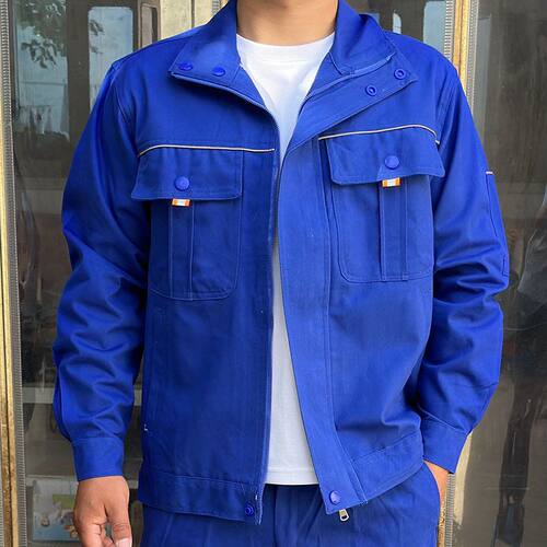 纯棉工作服加厚上衣春秋立领劳保汽修防烫定制套装男耐磨工装定制