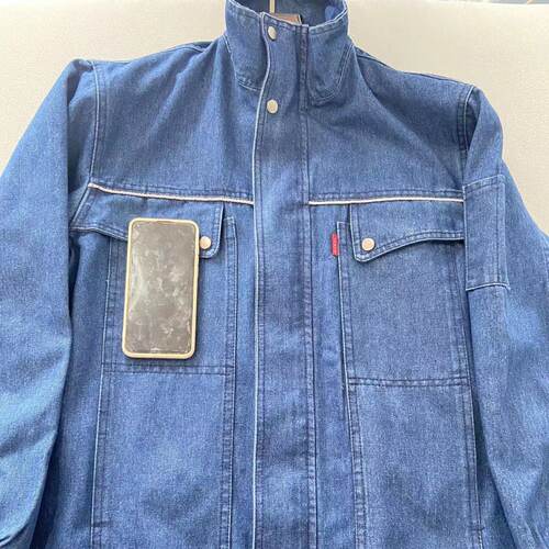 加厚牛仔工作服套装男纯棉电焊防烫耐磨多口袋工装厂服机修劳保服