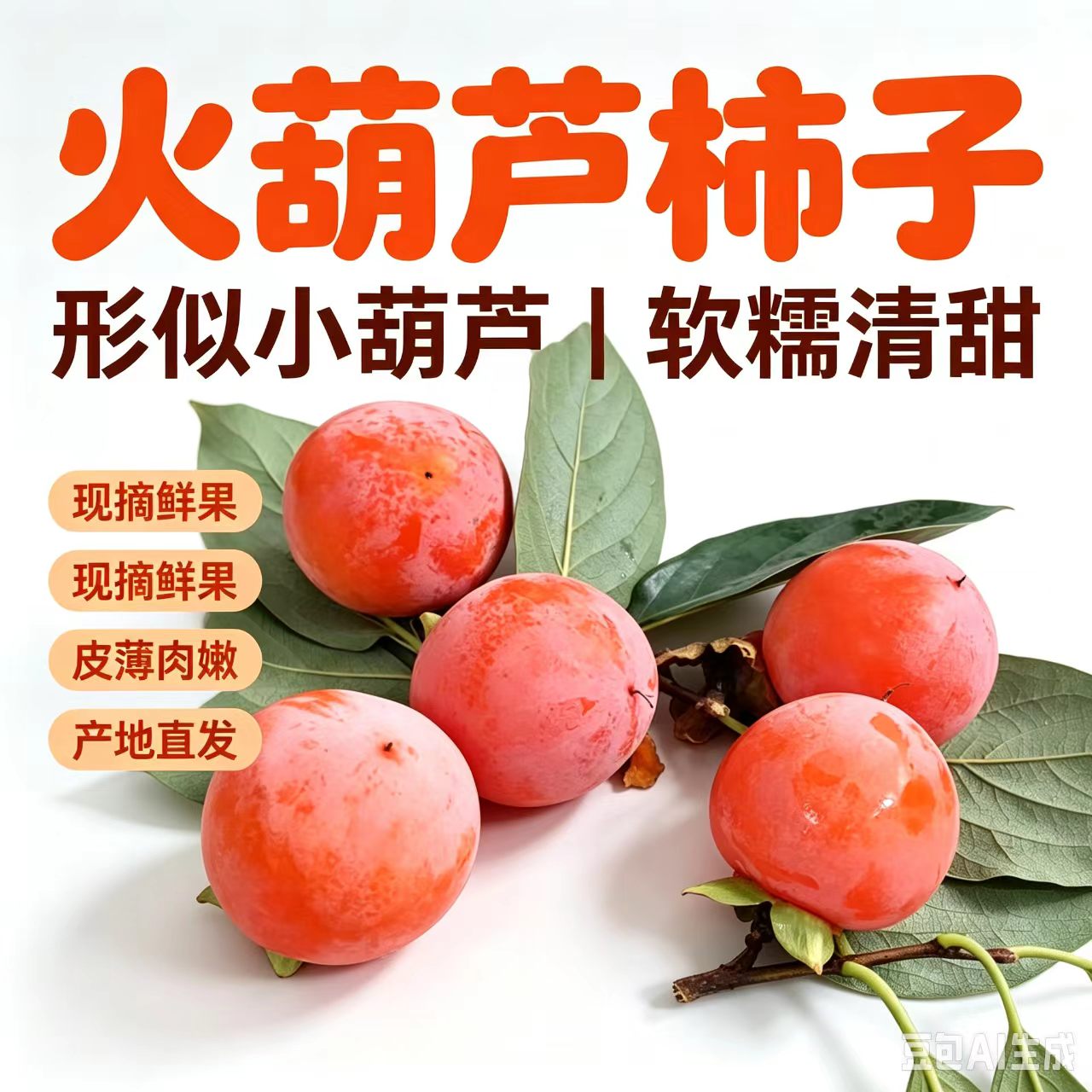 火晶柿子火葫芦蒲州柿子新鲜水果