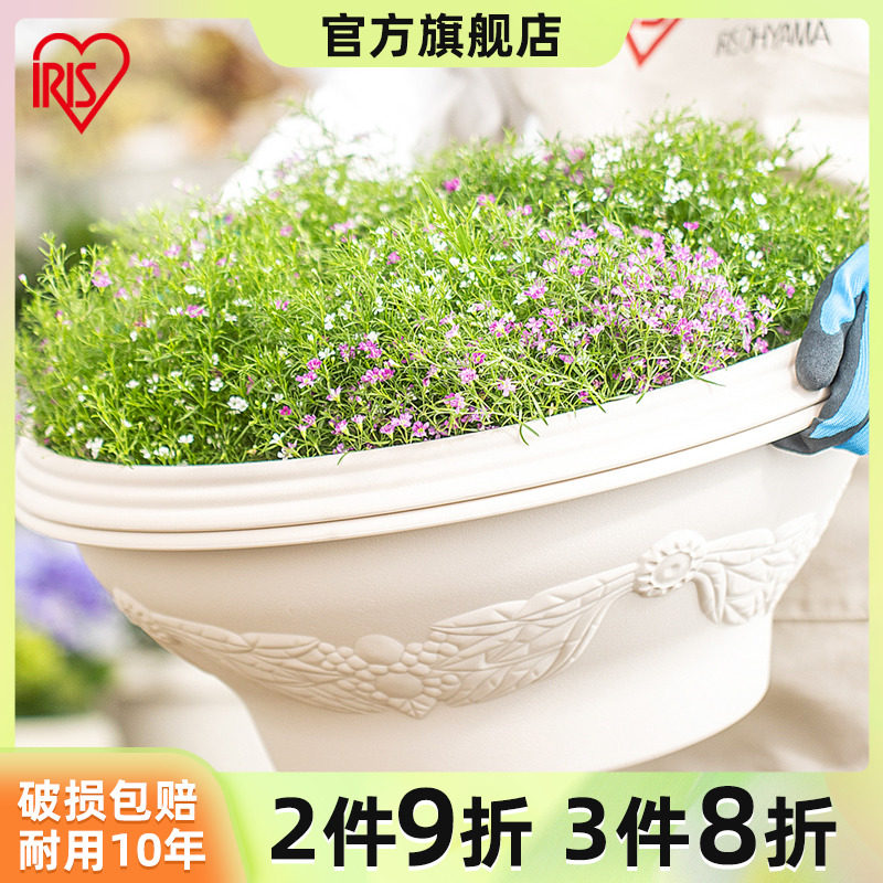 爱丽思浮雕半球花盆 树脂仿陶式绣球兰花花盆爱丽丝阳台种菜盆