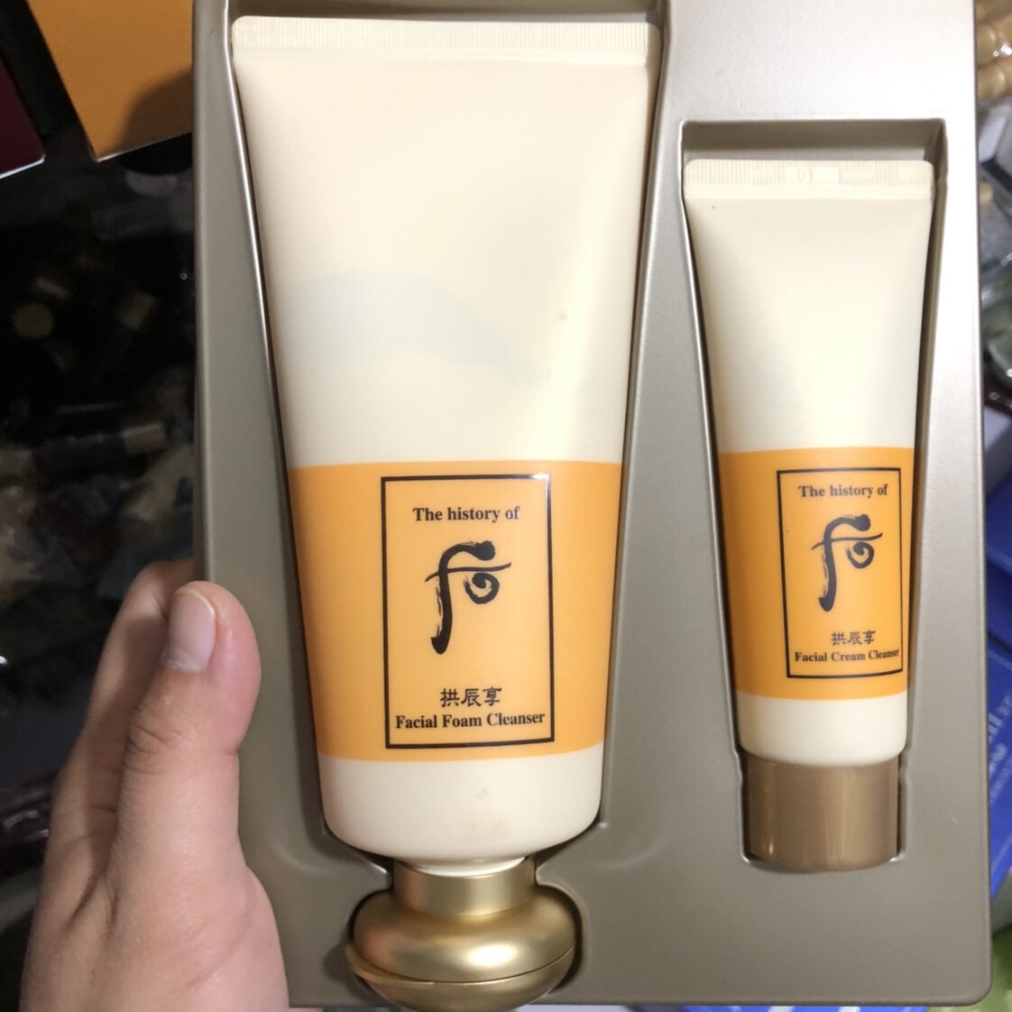 包邮韩国Whoo后拱辰享泡沫洗面奶180ml+卸妆膏40ml套盒深层清洁