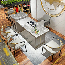 轻奢岛台岩板茶桌椅组合现代简约多功能泡茶书桌茶台办公家用一体