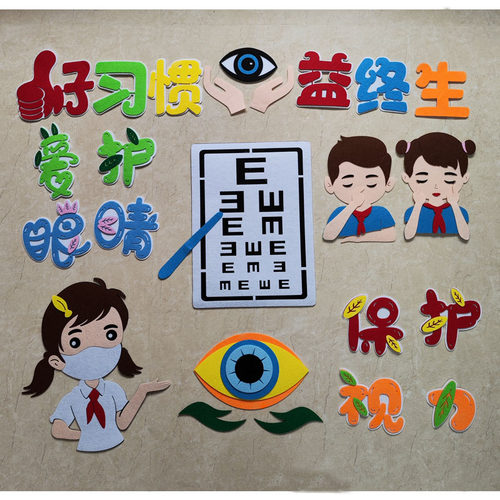 爱护眼睛保护视力宣传材料墙贴画