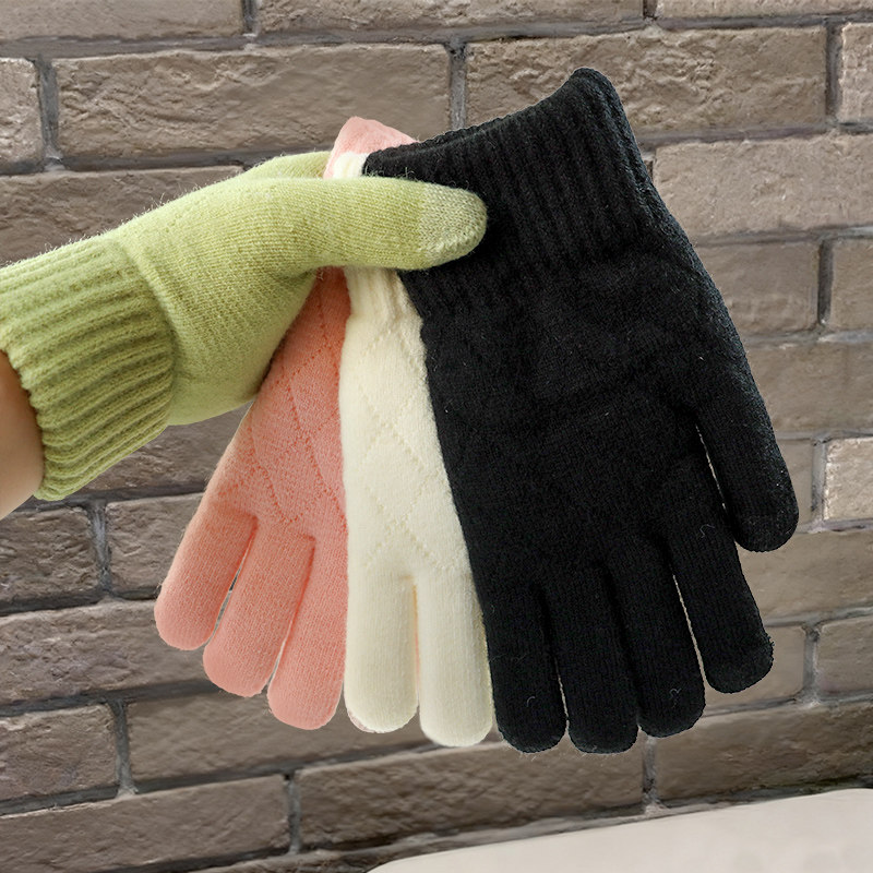 新款触屏手套冬季加绒厚保暖防寒学生玩手机骑行针织双层五指手套,服饰配件/皮带/帽子/围巾,手套,淘宝优惠券,粉丝福利购,淘宝优惠卷