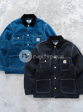 【NextVogue】carhartt wip og chore 牛仔水洗做旧四袋棉衣23aw