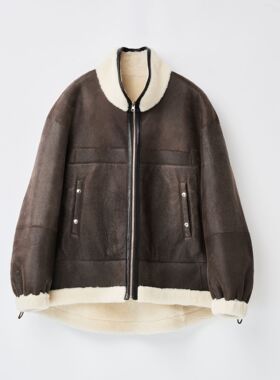 【弓ECHO】软糯羊皮毛复古蜡变宽松慵懒正反两穿立领外套