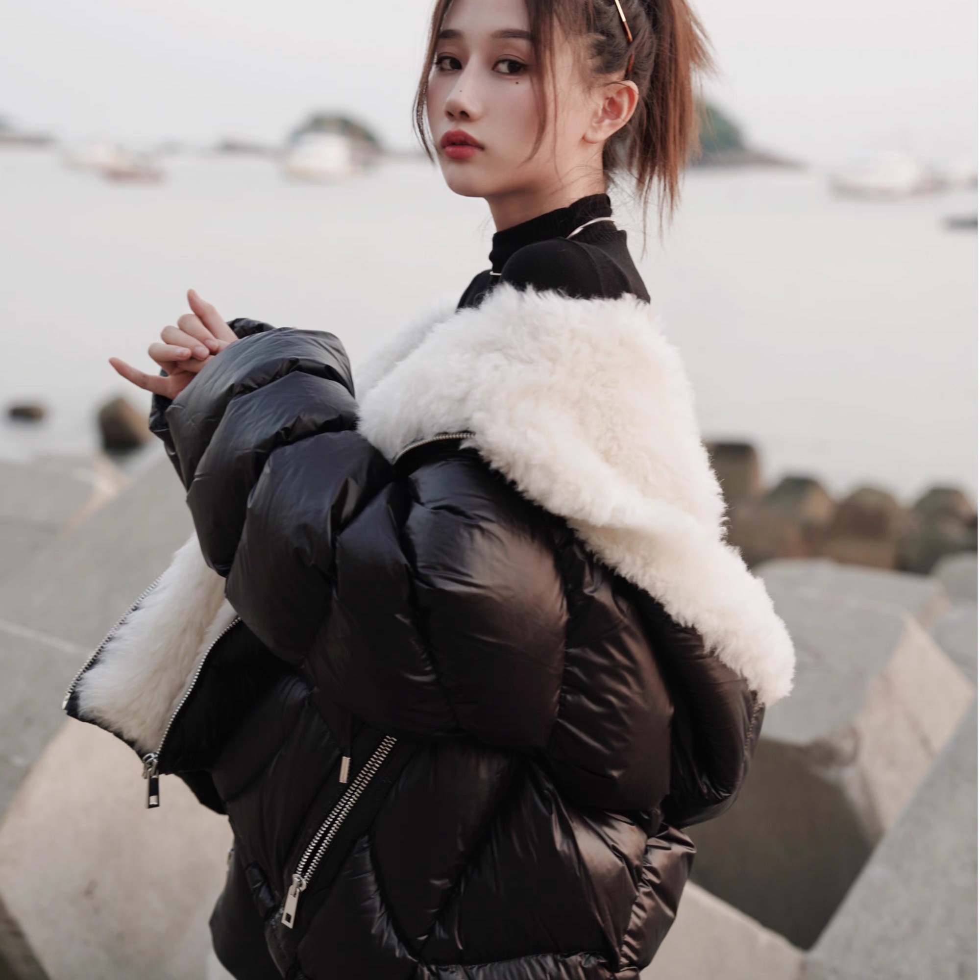 380克重！90白鹅绒羽绒服