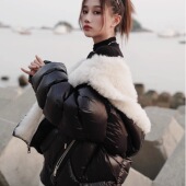 380克重鹅绒 弓ECHO 天使之翼系列披肩连帽白鹅绒面包羽绒服