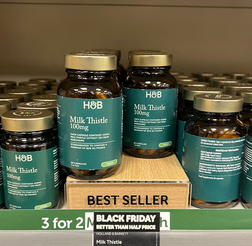 新版英国HB荷柏瑞Nature'sgarden奶蓟户杆片熬夜解酒胶囊60粒