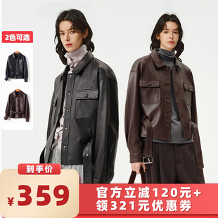 【所有女生的衣橱直播间】VIVIDINI 女士休闲腰带修身皮衣外套