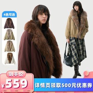 【所有女生的衣橱直播间】VIVIDINI冬季短款貉子毛领羽绒服外套