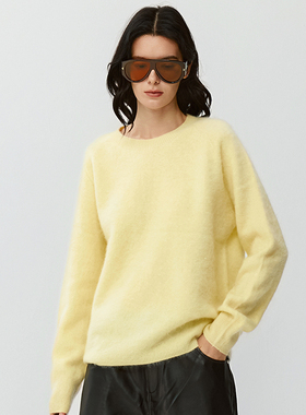 VIVIDINI休闲百搭女士羊毛圆领套头羊毛衫