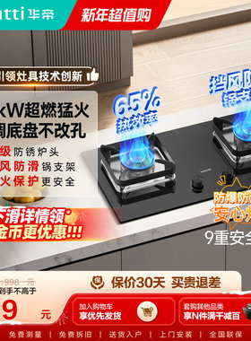 华帝小尺寸猛火燃气灶i10105/101D煤气灶家用双灶台天然气炉灶具