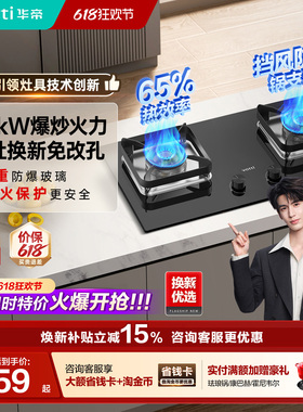 华帝小尺寸猛火燃气灶i10105/101D煤气灶家用双灶台天然气炉灶具