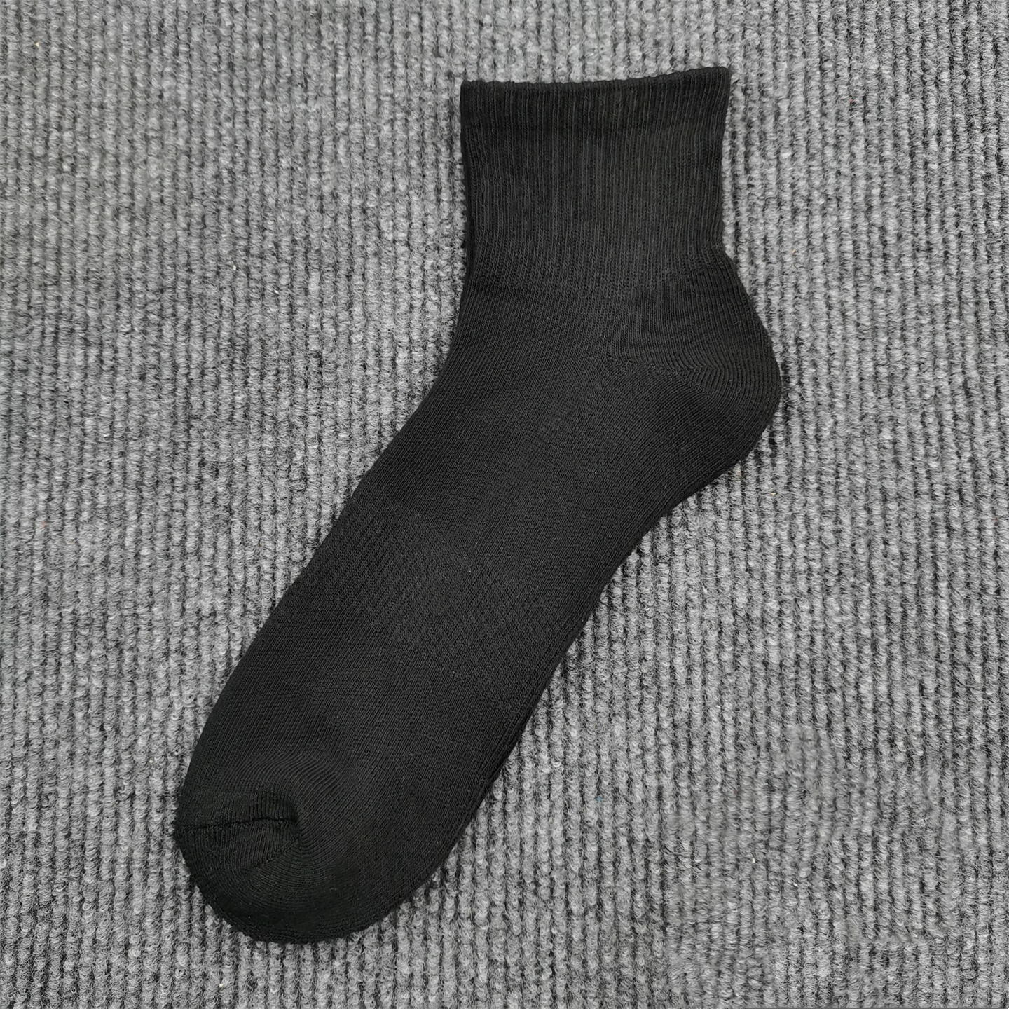 男士中筒加厚毛巾底袜子冬季保暖吸汗运动黑色纯棉袜纯色简约男袜