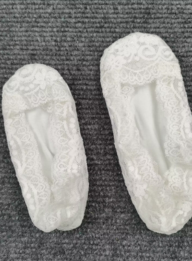 孤品轻微发黄隐形袜子女大码夏季薄款蕾丝浅口船袜白色棉底吸汗袜