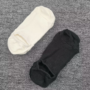 浅口袜子男纯棉吸汗船袜春夏季 网眼透气简约硅胶防滑棉质男袜 薄款