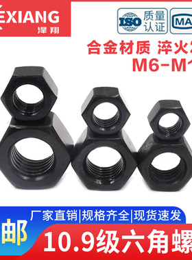 10.9级螺母螺丝帽高强度螺帽M6M8M10M12M14M16M20M24M27M30-M100