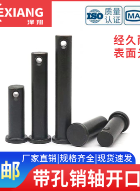 8.8级销子带孔销轴GB882平头销钉高强度圆柱销定位销轴穿插销钉销