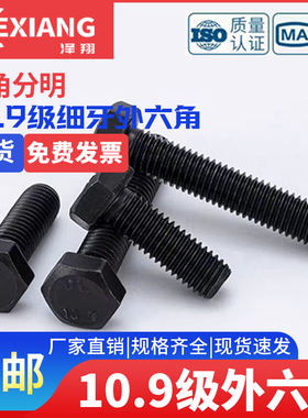 M24*1.5 10.9级细牙外六角螺丝细丝螺钉细扣螺栓60x70x80x100-300