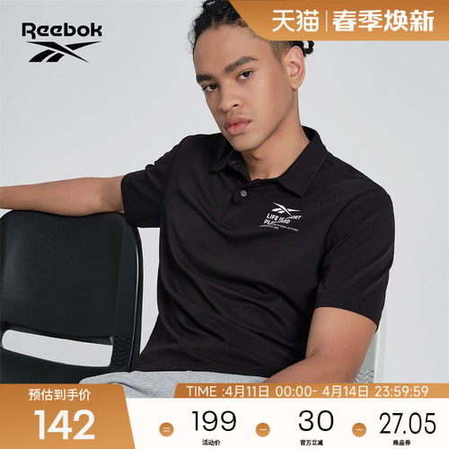 锐步舒适针织短袖T恤Polo衫