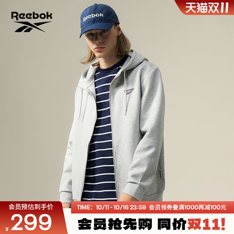 Reebok锐步官方24年新款男女网球风舒适百搭连帽针织夹克外套