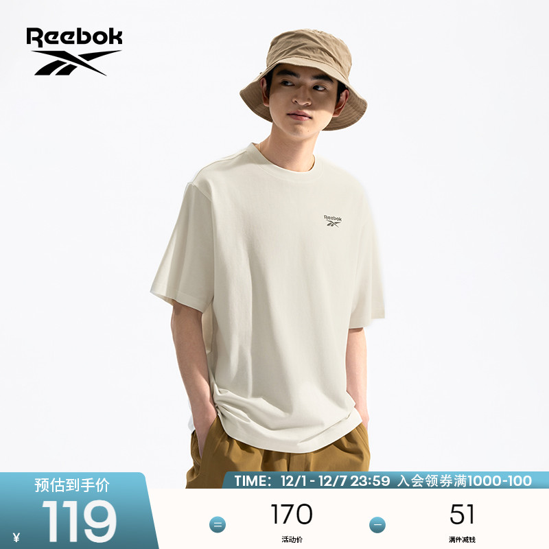 Reebok锐步休闲针织短袖T恤