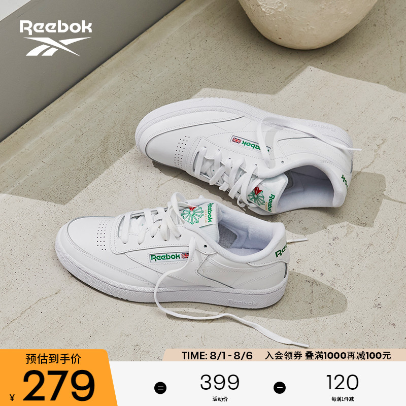 男鞋Reebok锐步小白鞋低帮板