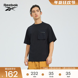 Reebok锐步官方男子Tee针织短袖 运动户外休闲舒适复古百搭T恤
