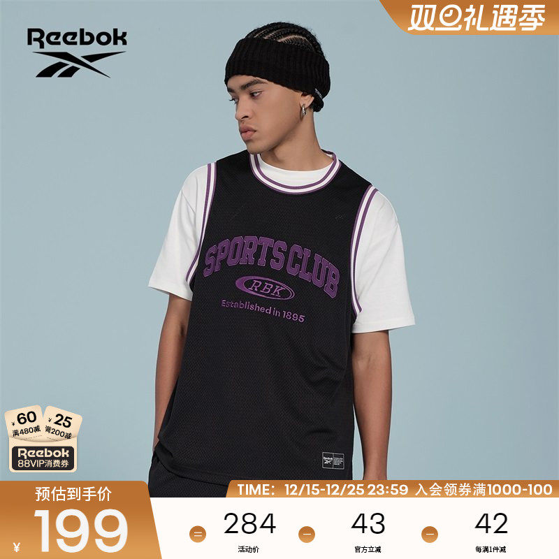 Reebok锐步官方24新品男女情侣TANK复古拼色LOGO运动