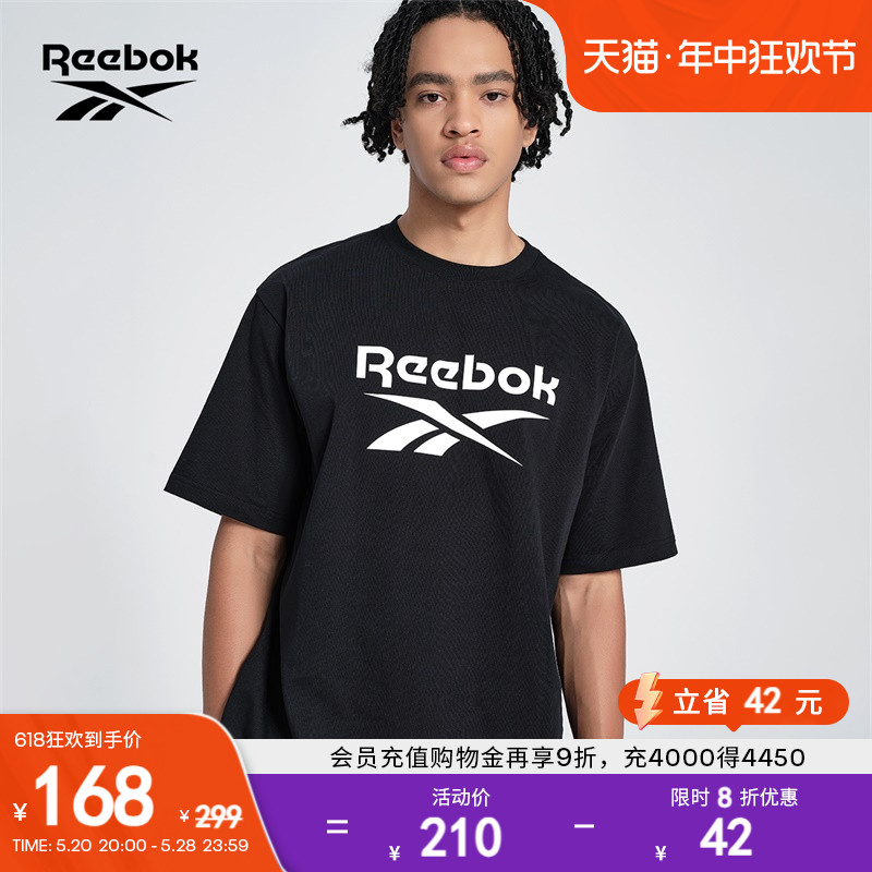 Reebok锐步官方24春新款男女情侣款基础LOGO经典百搭运动休闲T恤 运动服/休闲服装 运动T恤 原图主图