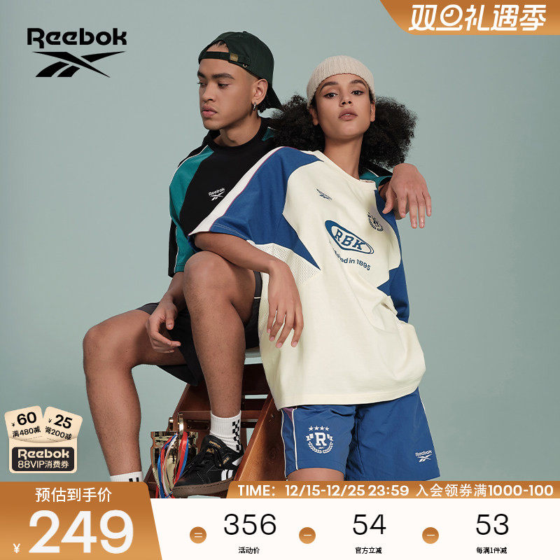 Reebok锐步官方24新品男女情侣款TEE美式复古运动休闲短袖