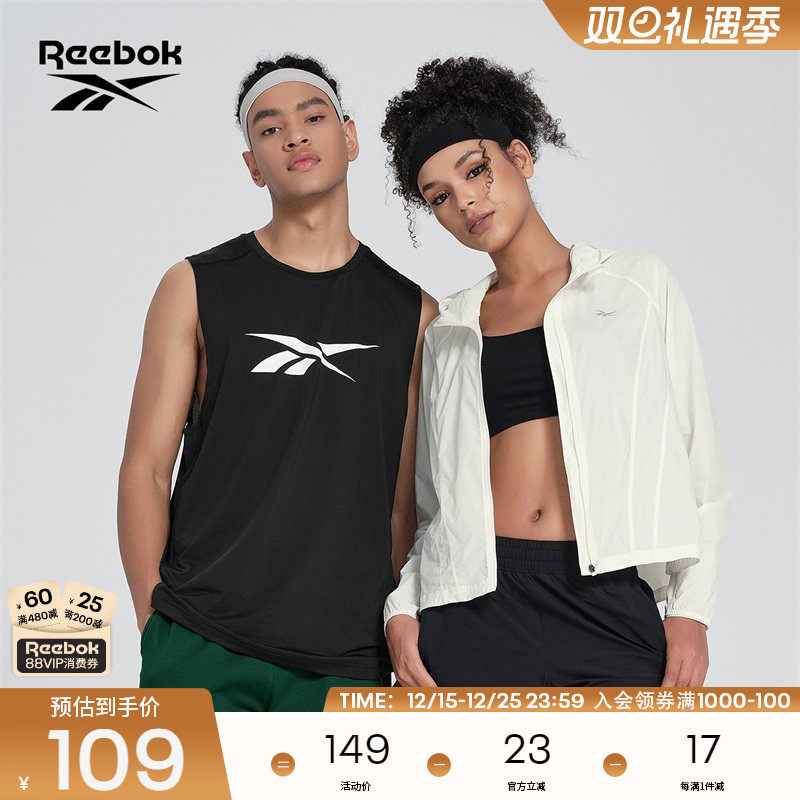 Reebok锐步官方24新品男子运动休闲健身跑步训练针织圆领背心
