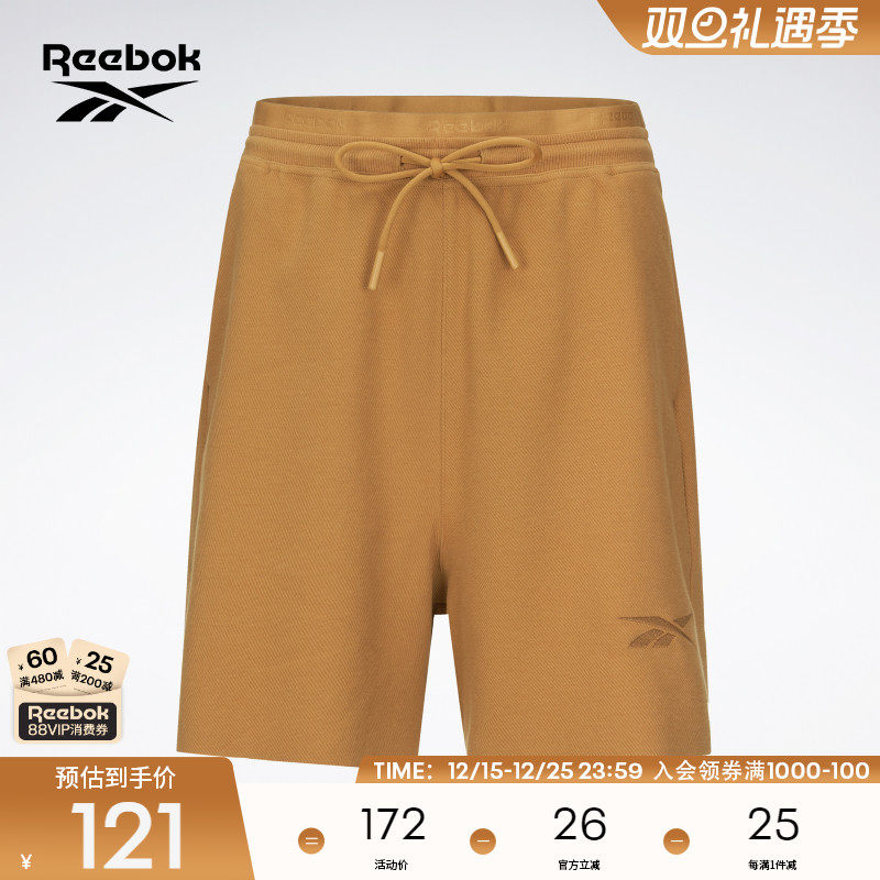 Reebok锐步官方女子运动休闲简约舒适复古百搭宽松高腰短裤