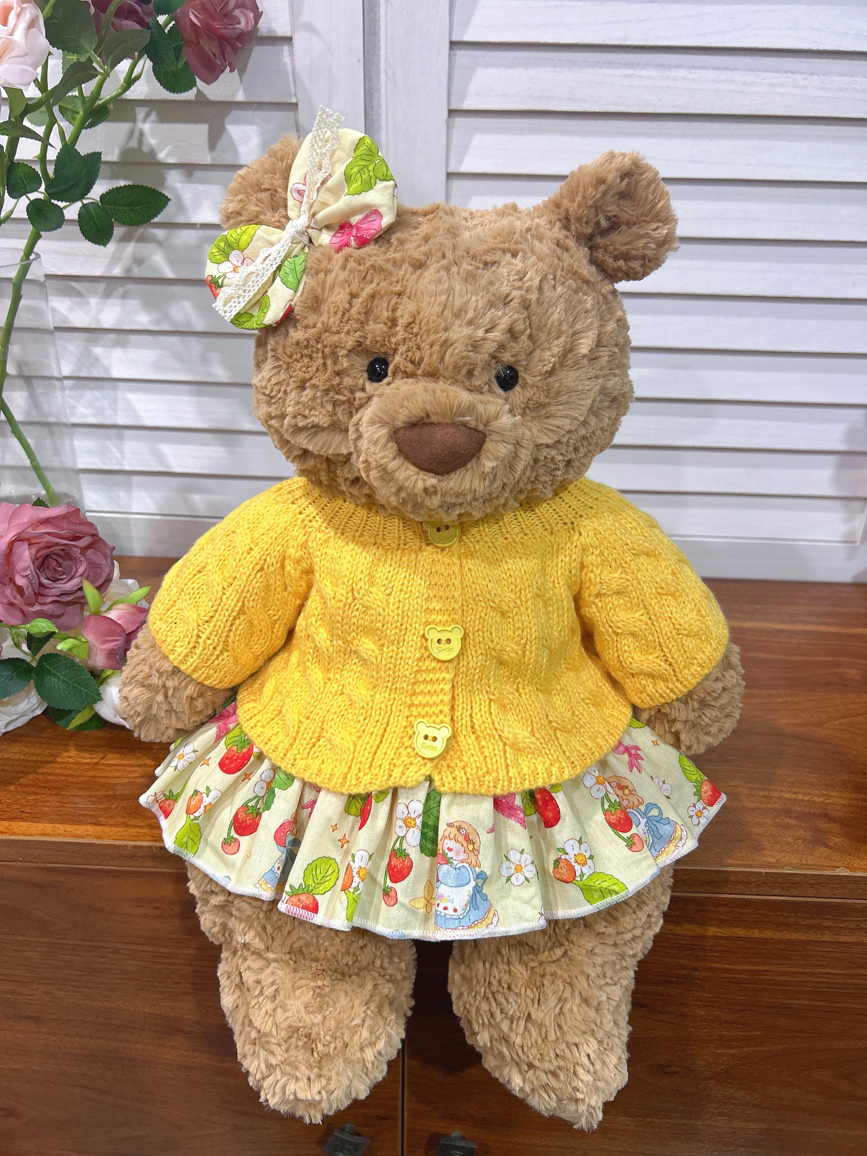 彩菲手作巴塞罗熊衣服玩偶毛衣圣诞娃衣新年套装巴纳布斯猪裙子