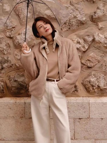 2025冬季新款高圆圆同款双面穿派克服厚保暖棉衣女外套百搭大码女