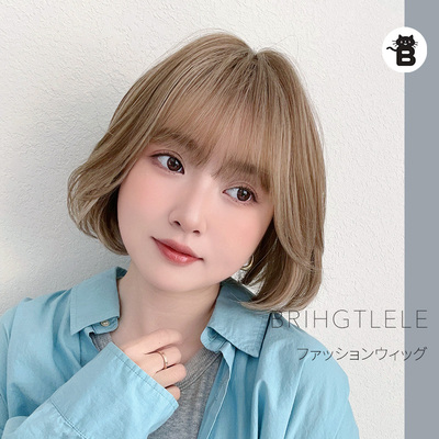 Brightlele日系修脸梨花短发 bobo日常空气感  翅膀刘海假发女