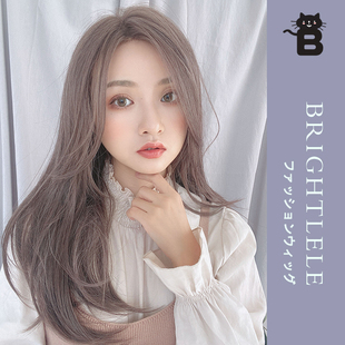 日系时尚中分假发 自然修脸长直发四六分 局部前蕾丝网手工假发女