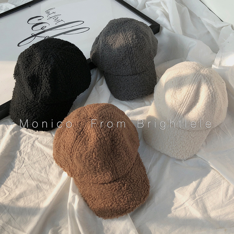 可爱日本羊羔毛少女心棒球帽