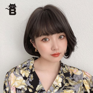 夏季新品假发女短发  修脸蓬松日韩减龄BoBo头 头顶四六分