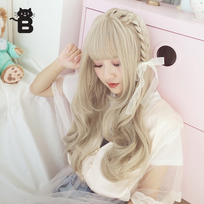 Brightlele日系鬓角大波浪假发