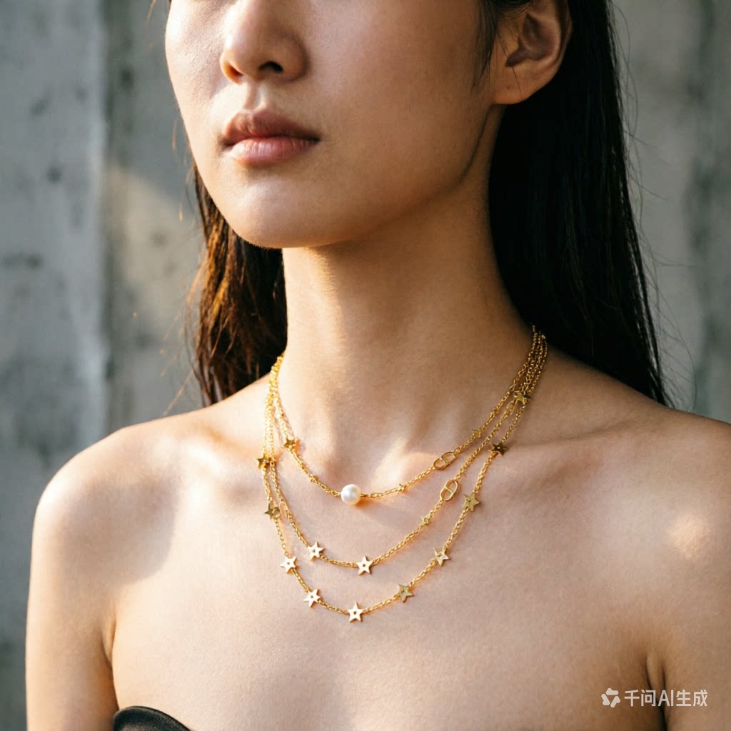 【每一次心动 都有迹可循】 简约轻奢女士金色百搭款项链