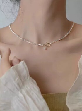 【轻奢链饰|自成风骨】女士精致白色珍珠个性款项链