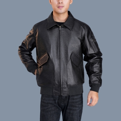 BGSD男士真皮皮衣二战飞行夹克经典休闲CWU-45/P 头层牛皮外套