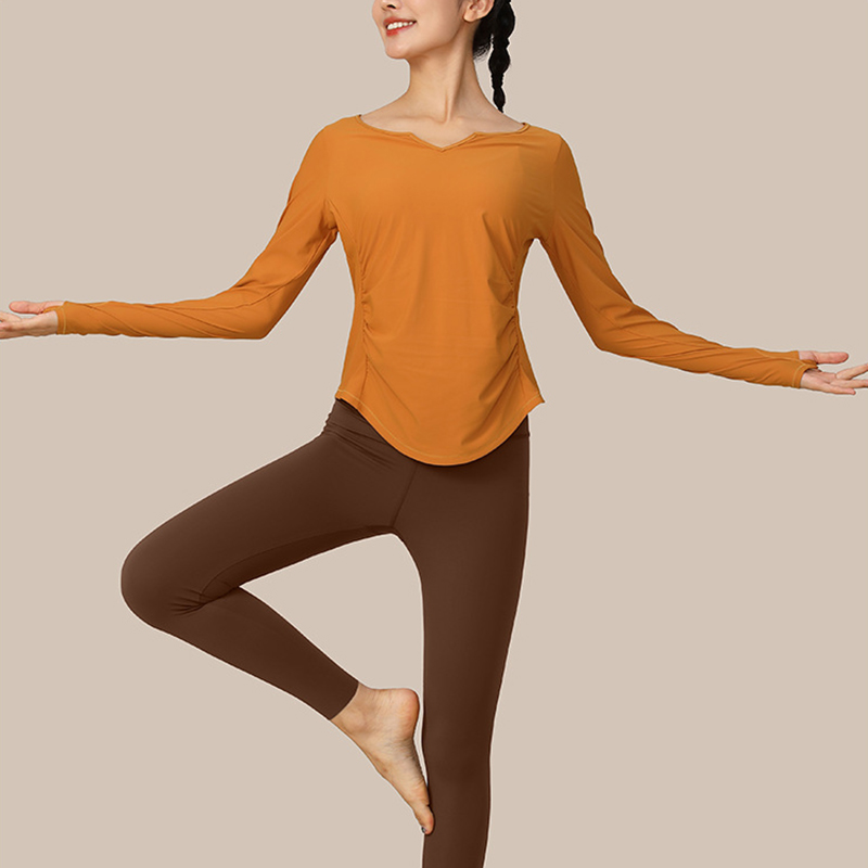 长袖速干弹力健身服女