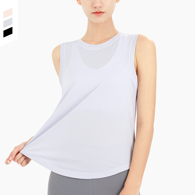 网孔运动罩衫女宽松瘦身健身衣上衣速干瑜伽服大码健身服运动T恤 - 实物图