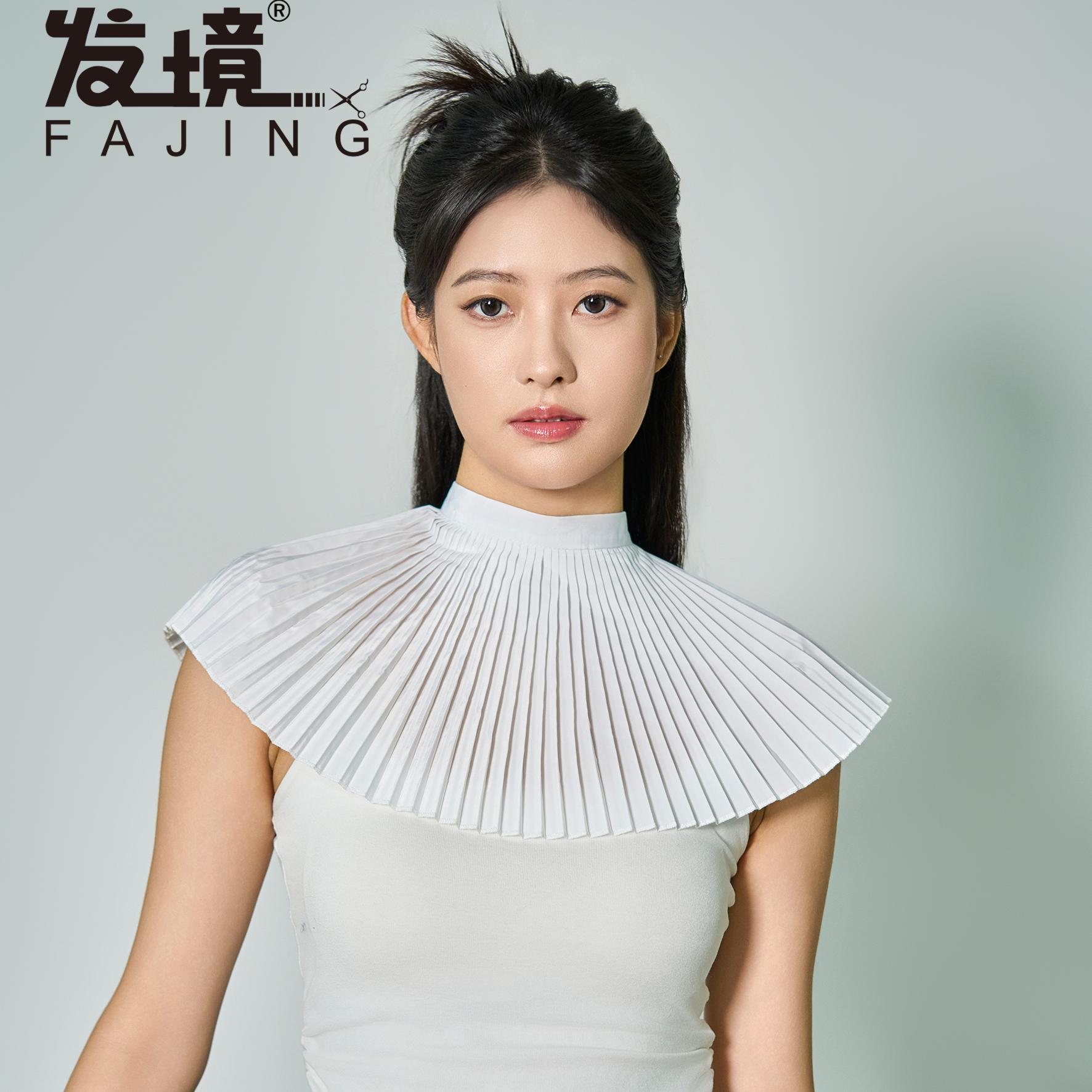 王里发同款围布披肩高档理发围布加大不沾发定制logo美发店剪发烫