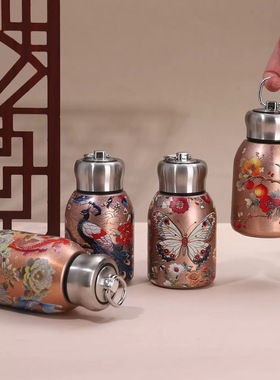 爆款国潮小胖丁保温杯 家用时尚户外便携提手学生水杯车载保温杯