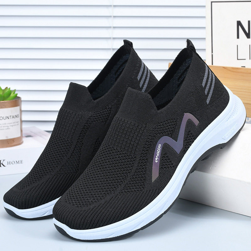 休闲鞋男春秋新款老北京布鞋软底一脚蹬男鞋时尚轻便不累脚健步 - 封面